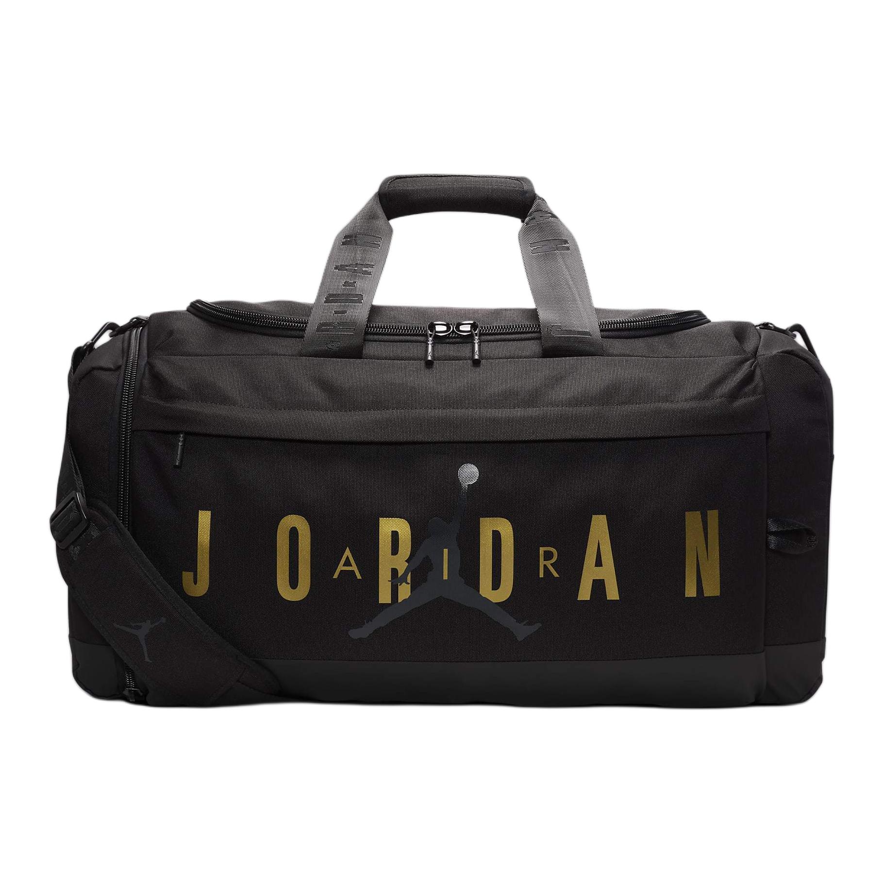 

Jordan Velocity Fashion Sports Zipper Closure Polyester Shoulder Crossbody Tote Travel Bag Unisex bags Black Gold HF7295-014 Black & Gold