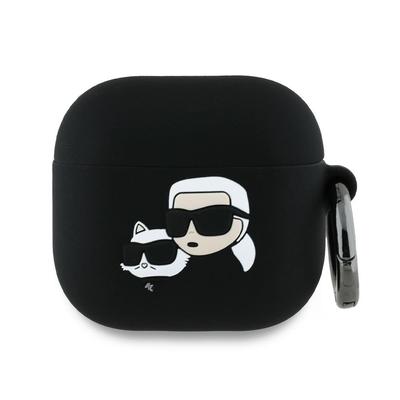 Karl Lagerfeld Kla4Runkchk Airpods 4     Cover Black Silicone Karl&Chaupette Head 3D