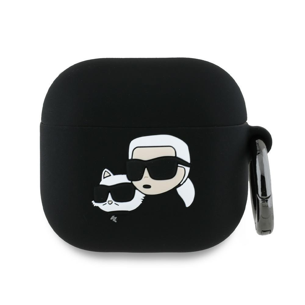 Karl Lagerfeld Kla4Runkchk Airpods 4     Cover Black Silicone Karl&Chaupette Head 3D