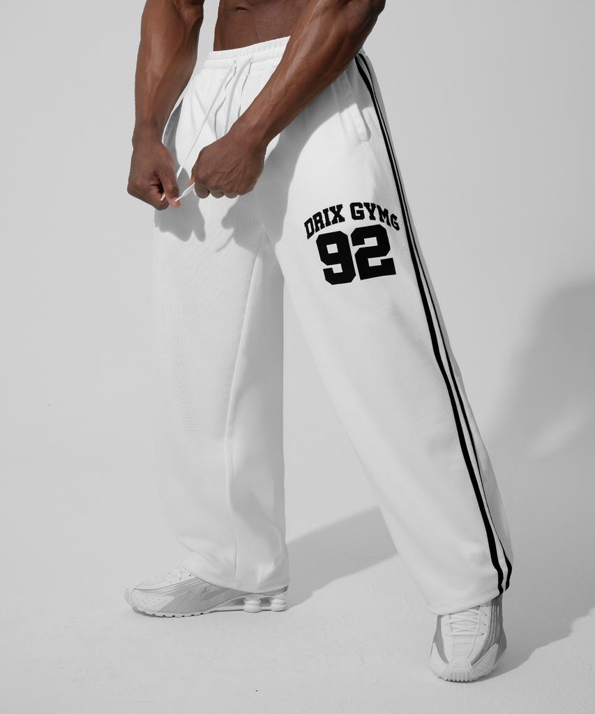DRIX (Summer) Track Line Graphic Mesh Wide Pants_White