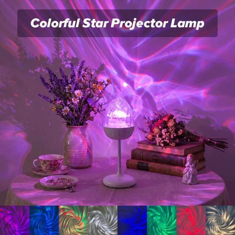 Aurora Projection Lights LED Remote Control Night Light Water Ripple Projection Lamp Bedoom Home Decoration Colorful Table Lamps