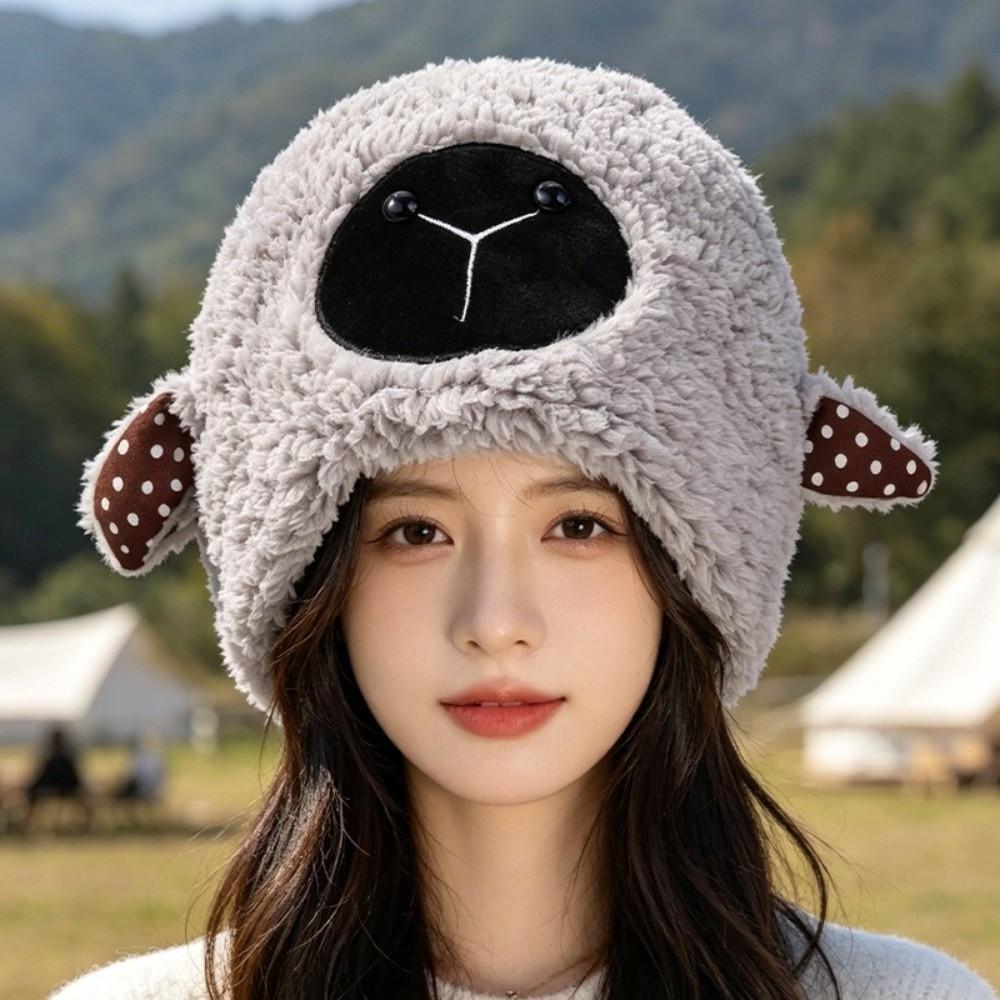 Soft Winter Bucket Hat Fleece Lined Fluffy Costume Hat Fashion Cosplay Party Hat for Women