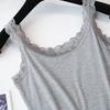 Women Lace Trim Camisole Tank Tops Set | Breathable Stretchy Sleeveless Layering Tops | Black White Grey Basic Undershirt Elegant Camis