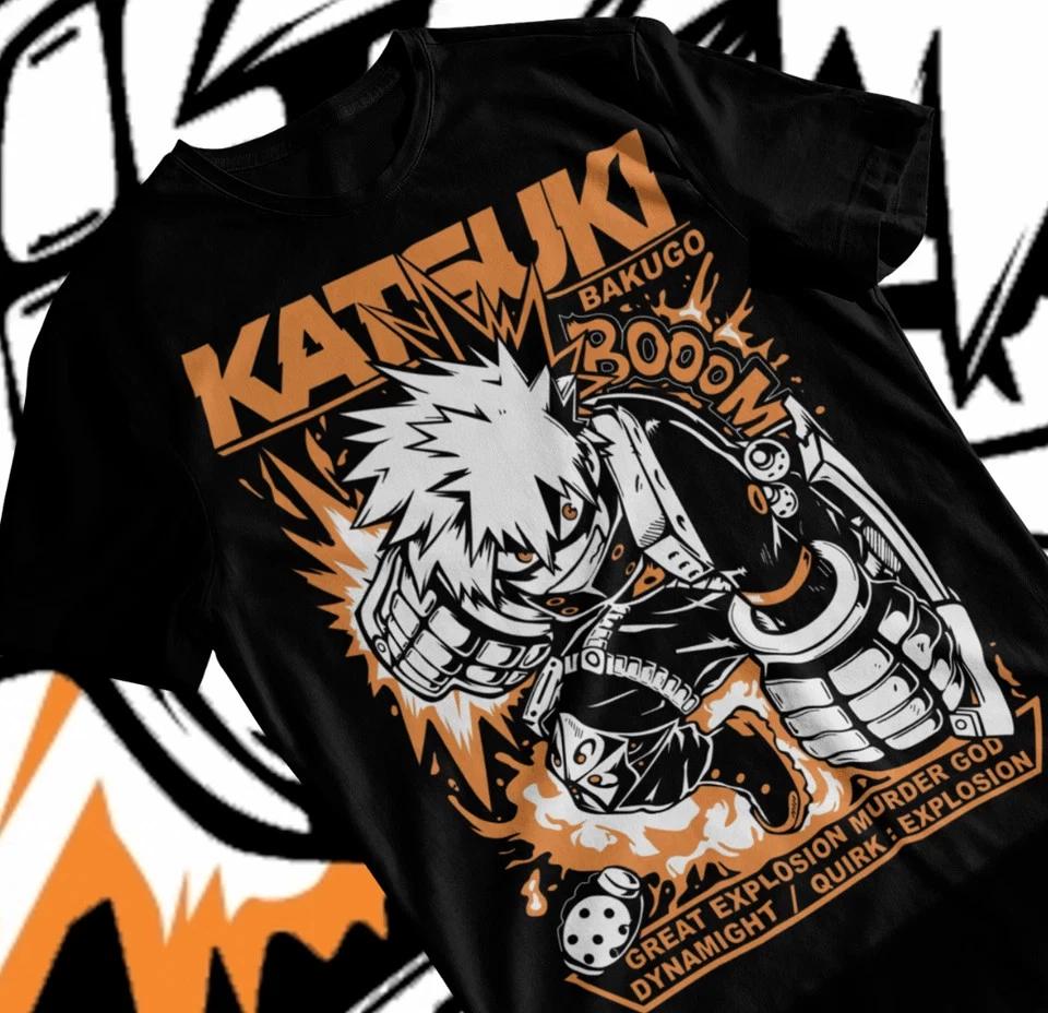 Katsuki Bakugo TShirt Unisexga My Hero Academia Anime Black S