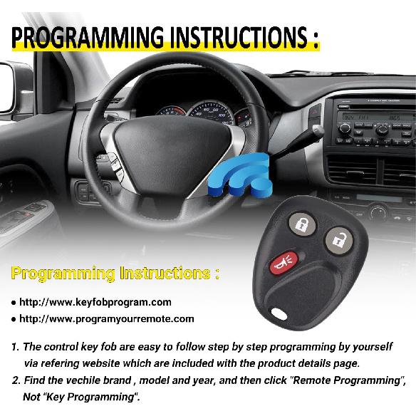 Key Fob Replacement for 2003-2006 Chevy Silverado Suburban Avalanche Tahoe SSR Equinox/ 03-06 Gmc Sierra Yukon XL/ 03-06 Hummer H2/ 04-07 Saturn Vue/