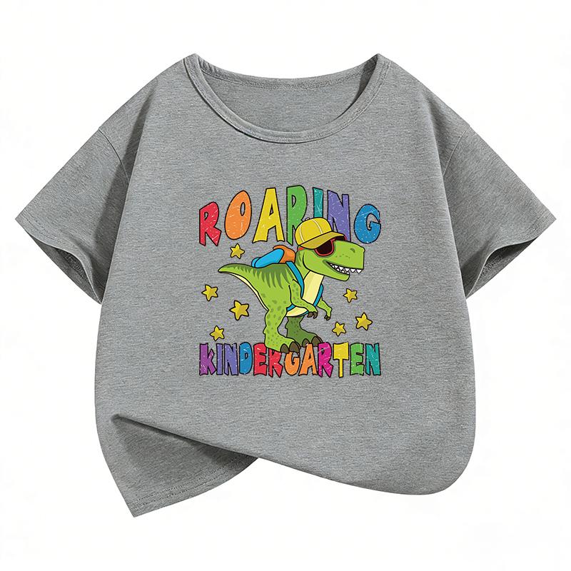 Funny Dinosaur T-Shirt Printed T Shirt Girls' Summer Clothes Short Sleeve Tops T-Shirts Cute Boys Kids Clothing
