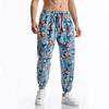 Sommer Baumwolle Leinen Herren Lässige Kordelzug Grafikdruck Boho Tribal Vintage Hose Outdoor-Aktivitäten Hose Running Jogger