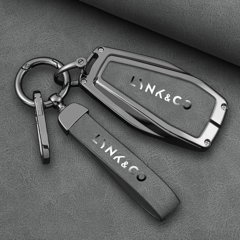 Premium Metall Schutzhülle für Lynk & Co 01 PHEV Schlüssel, Anti-Fall Schale mit Schnallenverschluss für Männer und Frauen