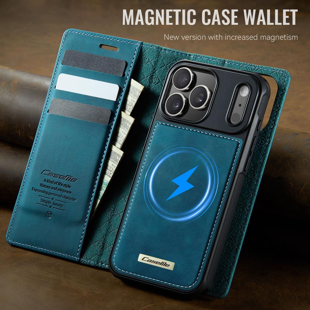 Compatible with Apple 17ProMax magnetic detachable phone case, Samsung S25 flip cover, A17 two-in-one leather case