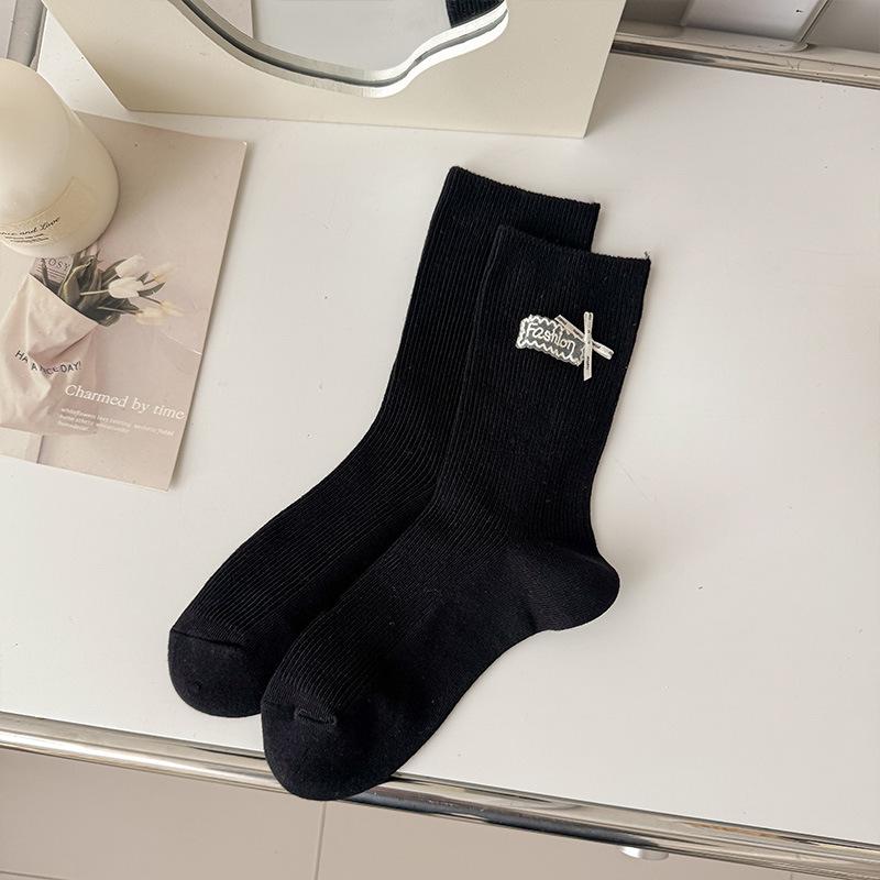 

Lace Bow Mid-Calf Lolita Socks for Women - Sweet Rolled Cuff, Spring/Summer 2026 Collection One Size