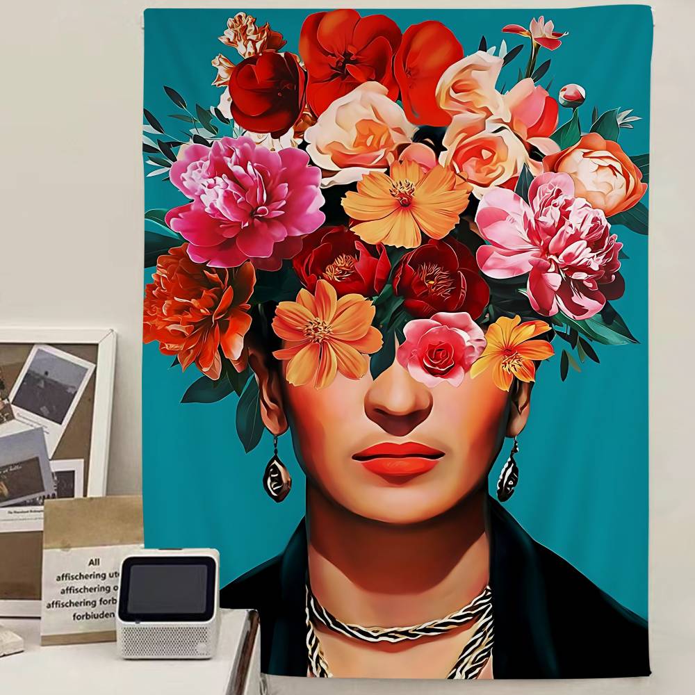 Tapestry Anime Pittura di FFrida KKahlos Tappeti Floreali Hippie per Parete Arredo Stanza dei Letti Decorazione da Parete Decorazione per la Casa