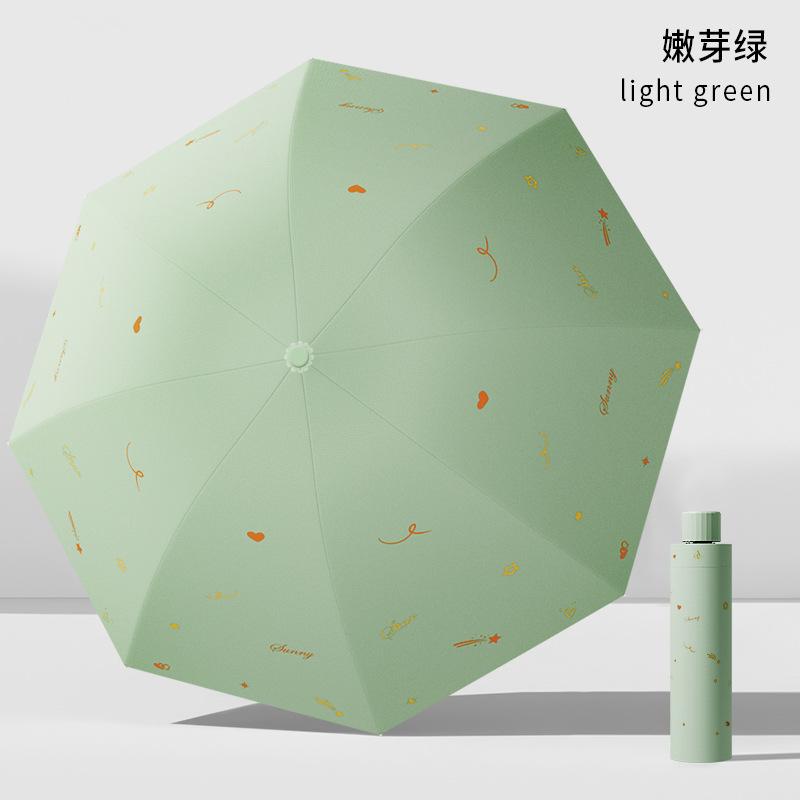Three-fold Outdoor Parasol UV-proof Female Simple Flower Umbrella Thickened Vinyl Umbrella for Both Weather and Rain
