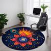 1pc Cosmic Lotus Mandala Carpet for Office Non-Slip, Round Carpet, Soft & Comfortable, Carpet for Office, Lightweight Round Floor Mat