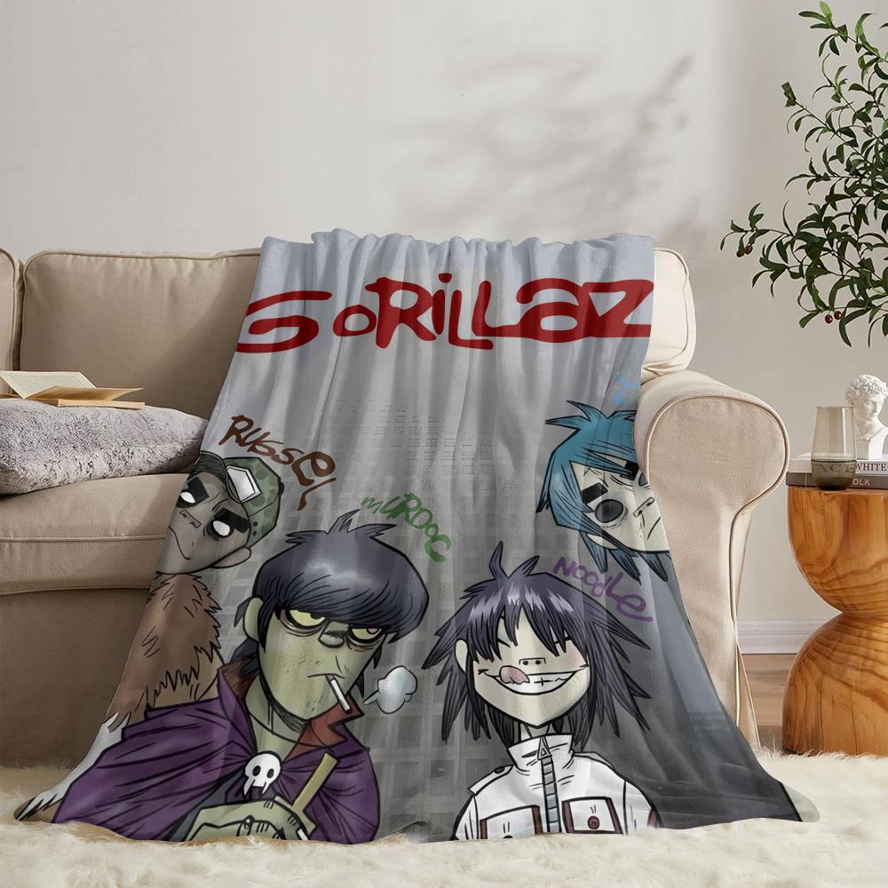 

G-gorillaz Throw Soft Flannel Throw Summer Blanket Lightweight Cozy Nap Blanket for Sofa Bed Travel 100cmx150cm