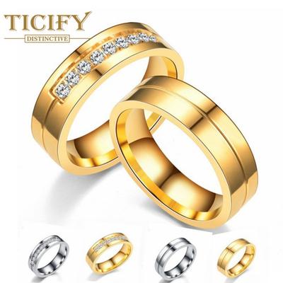 Accessori Anello per coppia con zirconi in acciaio inossidabile Anello in vermiculite europeo e americano in acciaio al titanio Gioielli Gandal