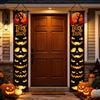Party Hanging Decoration Halloween Porch Sign Banner, Pumpkin Ghost Awning Wall Eye-catching Door Backdrop Decoration, Front Wreath Banner Yard