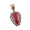 Natural Red Jasper Gemstone 925 Solid Sterling Silver TwoTone Pendant 1.50" M9y63