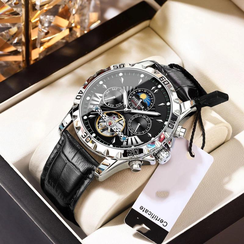 

Модные мужские механические часы-автомат от ведущего бренда, новые водонепроницаемые, люминесцентные, многофункциональные наручные часы