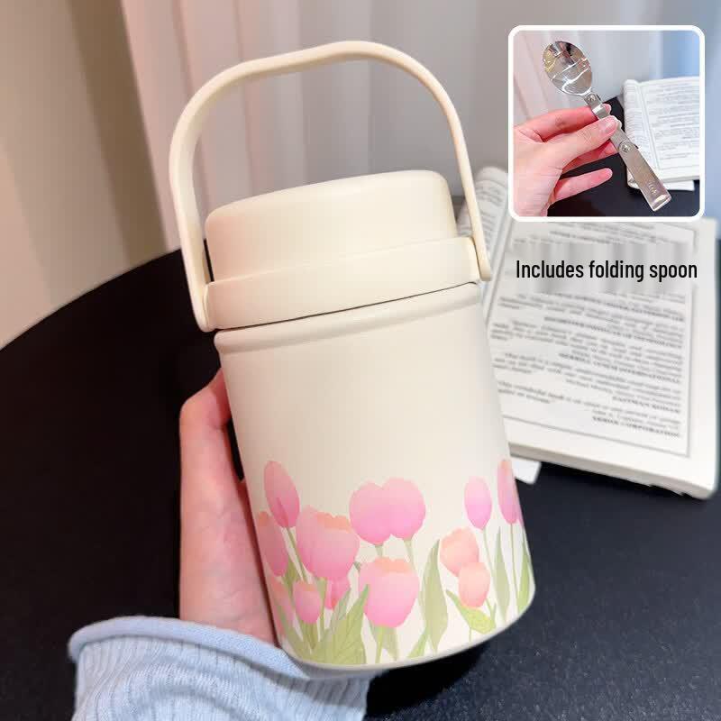 2025 Striped Dog Mini Thermos Food Jar with Spoon