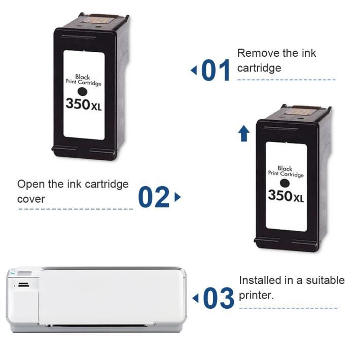 Smartomi multipack de 2 cartouches d'encre, hp 350xl 351xl pour hp deskjet d4260 photosmart c4270 officejet j5780 j5730 j6410 j641