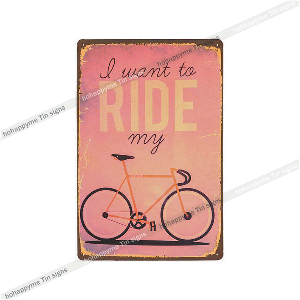 Fahrrad fahren Schilder Blech Metall Retro Plakette Dekoration Fahrradladen Bar Pub Club Café Vintage Wandkunst Eisenmalerei Poster 20x30cm