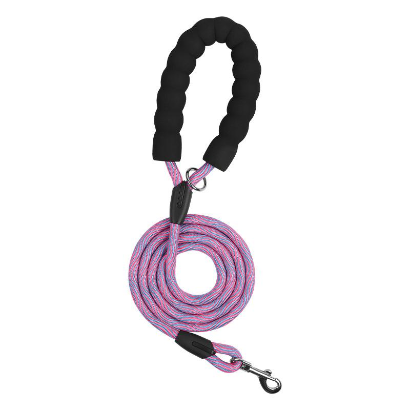 Dog leash colorful nylon reflective round rope large dog explosion-proof p rope dog leash medium and large dog leash
