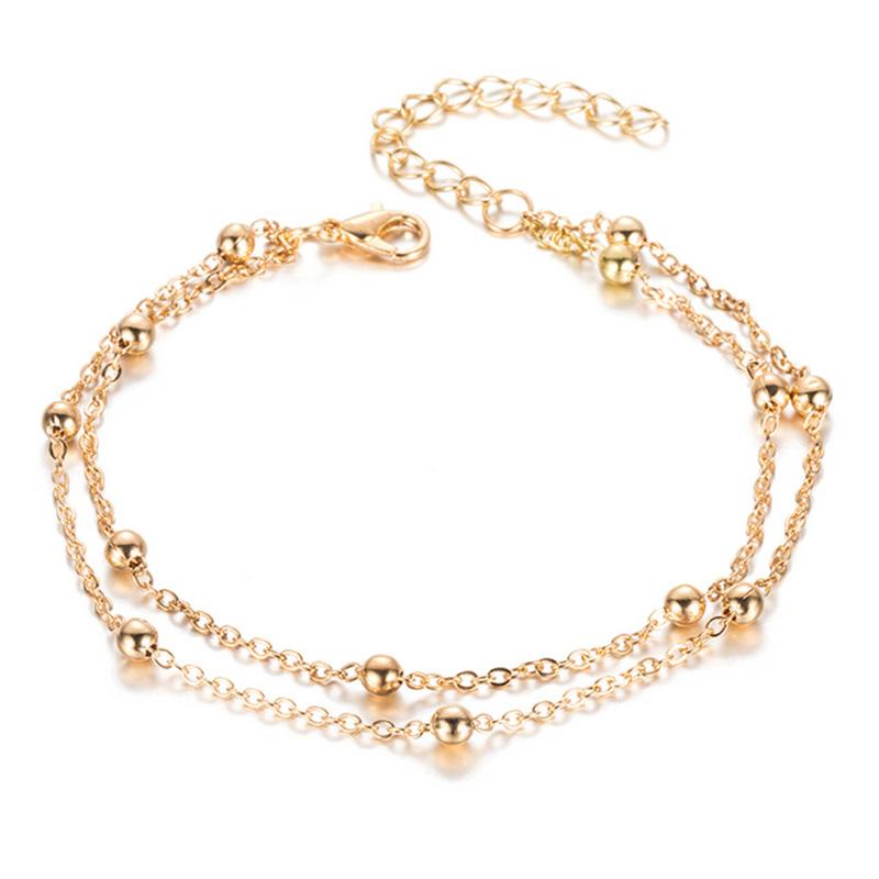 Classic White Dripping Oil Metal Shell Anklets Small Tassel Chain Sandals Ankle Bracelet For Women Beach Foot Jewelry AN025