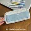 Korean Style Star Plaid Large Capacity Pencil Case for Middle School Girls