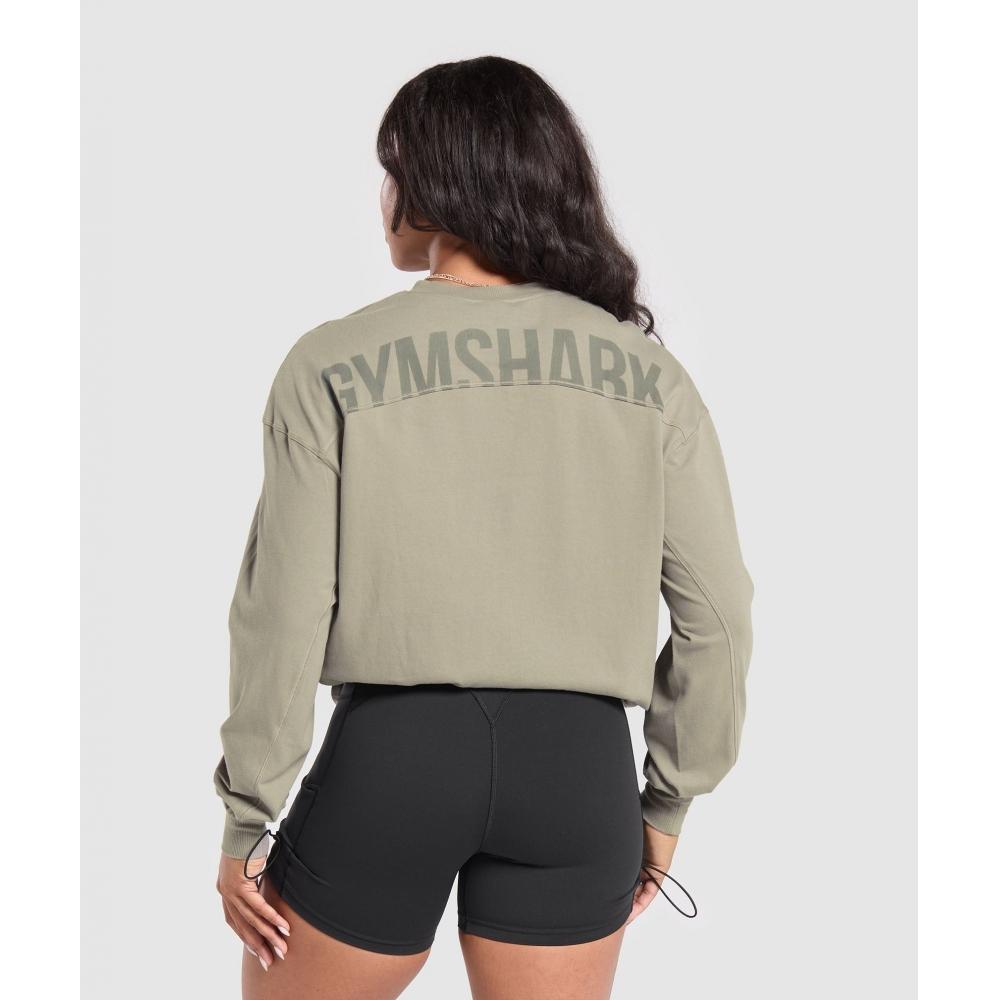 

Gymshark Power Oversize Топ с длинными рукавами Льняной коричневый B9a6e Ncbb XS