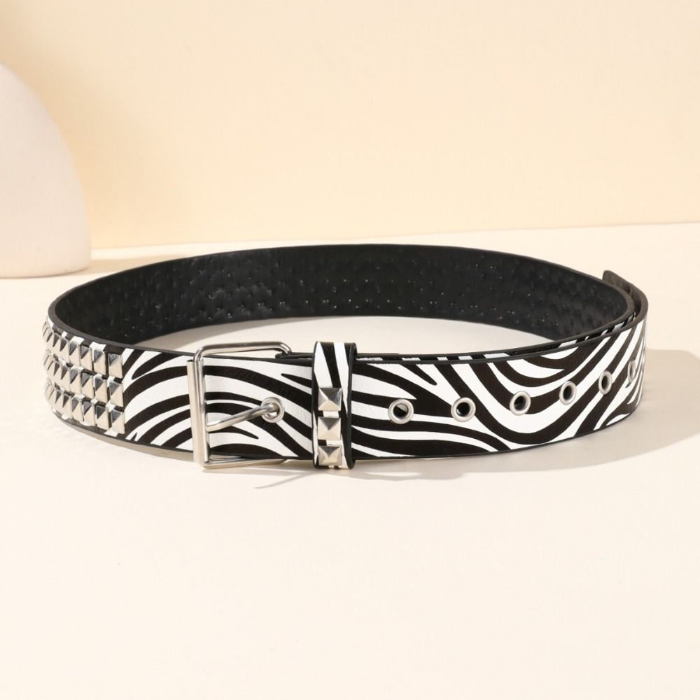 Leopard Print Heavy Metal Belt Punk Women's Belts Trend Jeans Belt Fashion Decoration