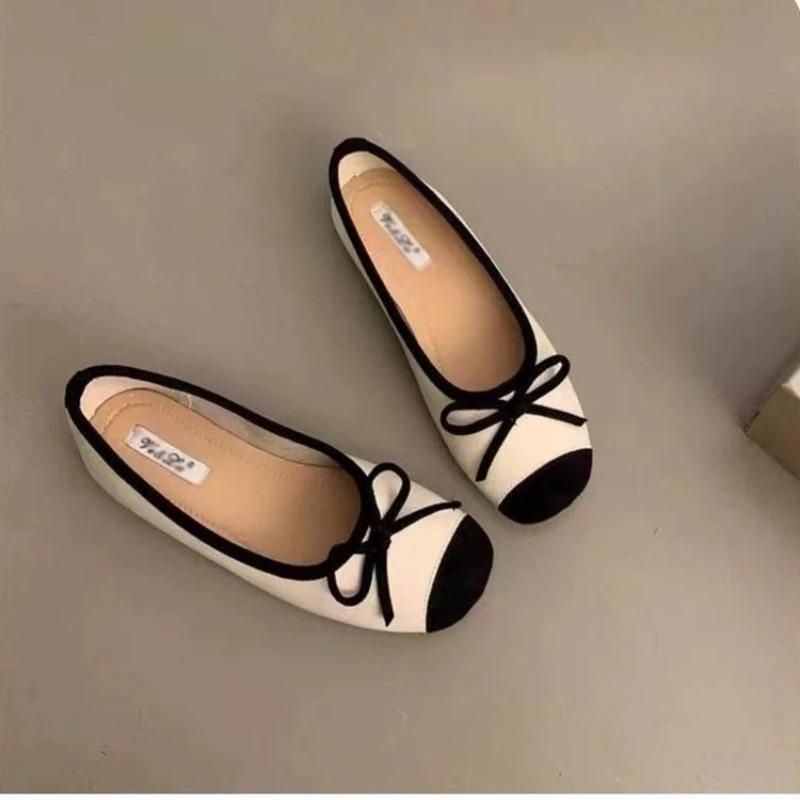 Women's Flat Shoes French Style Shallow Mouth Single Shoes Low-top Walking Flats Soft Sole Comfortable Ballet Flats Womens Shoes