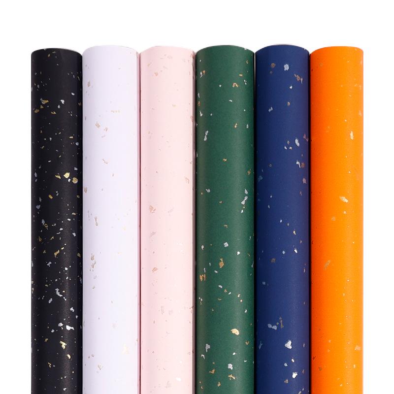 High-End Gold Foil White Kraft Paper Roll, 80g, 10m - Perfect for Birthday Gift Wrapping in Rich Colors