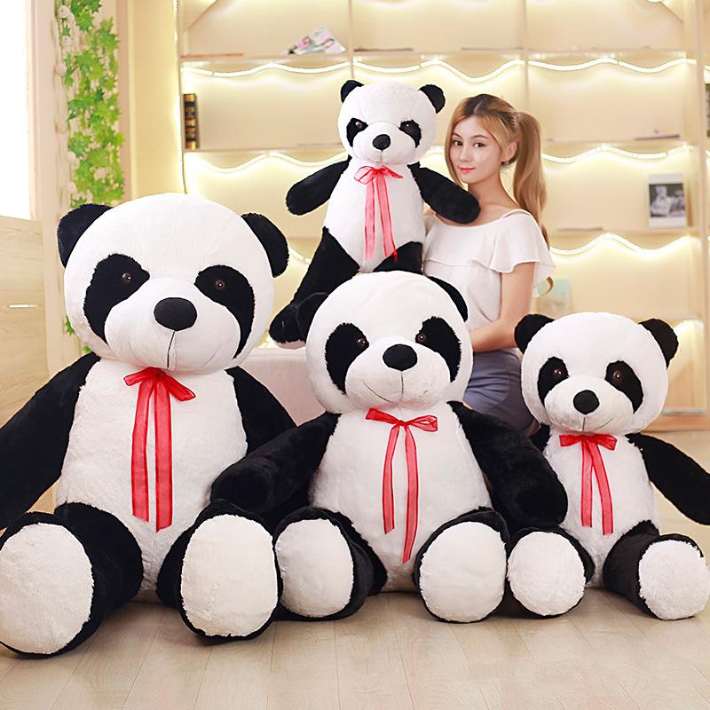 Black And White Giant Panda Bear Doll Plush Toy Large Sleeping Pillow Hug Bear Rag Doll Birthday Gift