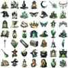 50pcs Forest Witch Stickers, Gothic Cool Waterproof Decorative DIY Decals, Matte Finish Rectangle PET Stickers