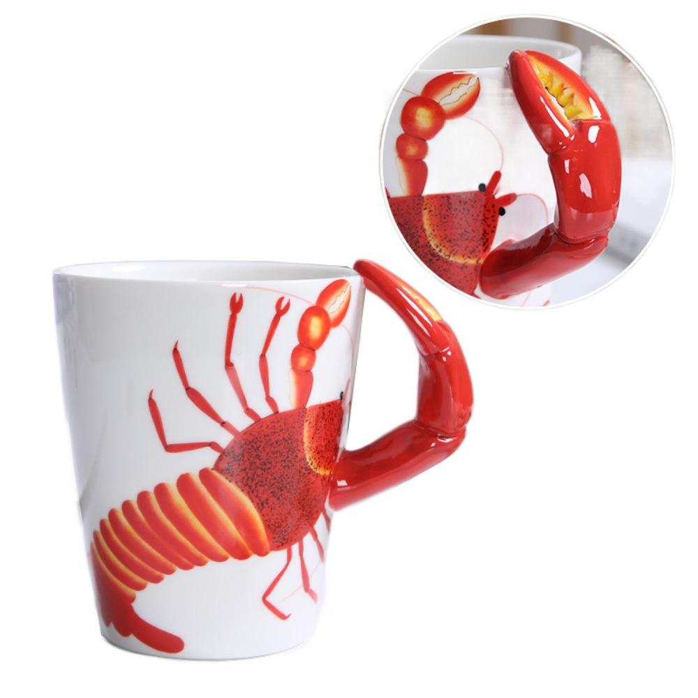 3D Animal Shape Handle Animal Shape Ceramic Cup Hand Painted Animals Mug  Living Room