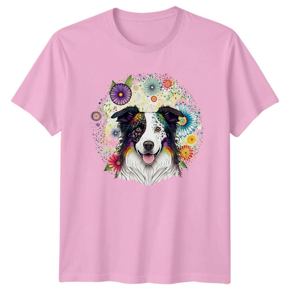 Colorful Watercolor Border Collie Dog Unisexs TShirt Border Collie Mothers Day