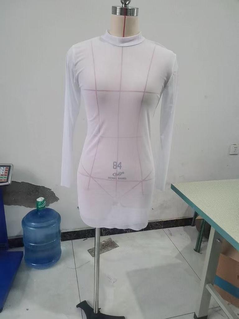 European and American Large-size Mesh Yarn Body Wrap Perspective Slim Long-sleeved Erotic Underwear Hip Wrap Temptation Sexy Black Light Base