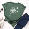 Cotton Loose Round Neck Creative Dandelion Heart-shaped Short Sleeved Women's T-shirts