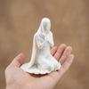 Kneeling Pray Girl Figurine 3D Printed Hooded Cowl Praying Women Statue Sculpture Home Office Desktop Religious Ornament