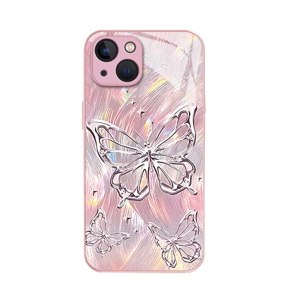 Summer Ins Wind Laser Silver Butterfly Mobile Phone Case New iPhone17 Fashion Advanced Sense Apple 16Pro Girl