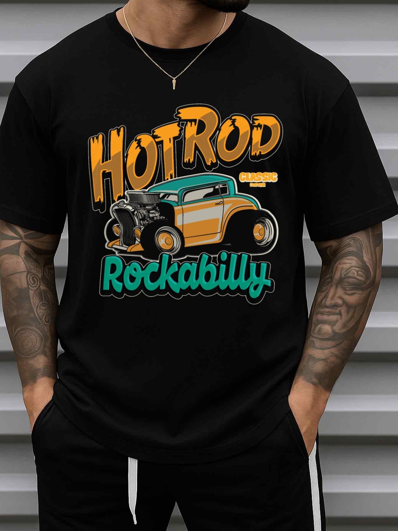 

Hot Rod Rockabilly Classic Garage Vintage Car T-Shirt 100% Cotton O-Neck Short Sleeve Summer Casual Mens T-shirt Streetwear -... S разноцветный