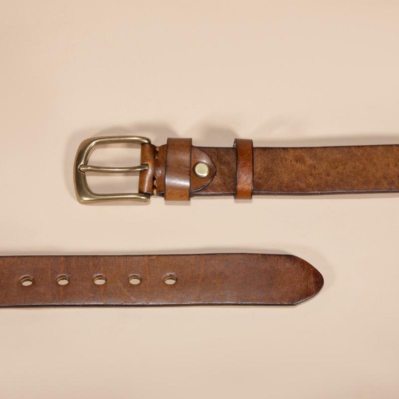 Hot First Layer Cowhide Men's Belt Scalper Leather Belt Classic Men's Versatile Pin Buckle Belt