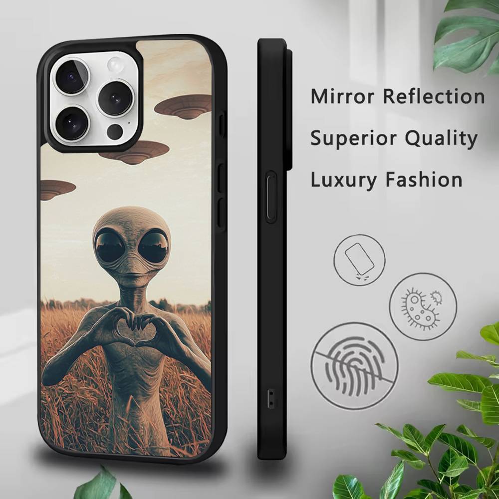 Funny Space UFO Alien Thing Phone Case For IPhone 17,16,15,Pro,Max,Air,14,Plus,13,12,11 Magesafe Wireless Charge Cover
