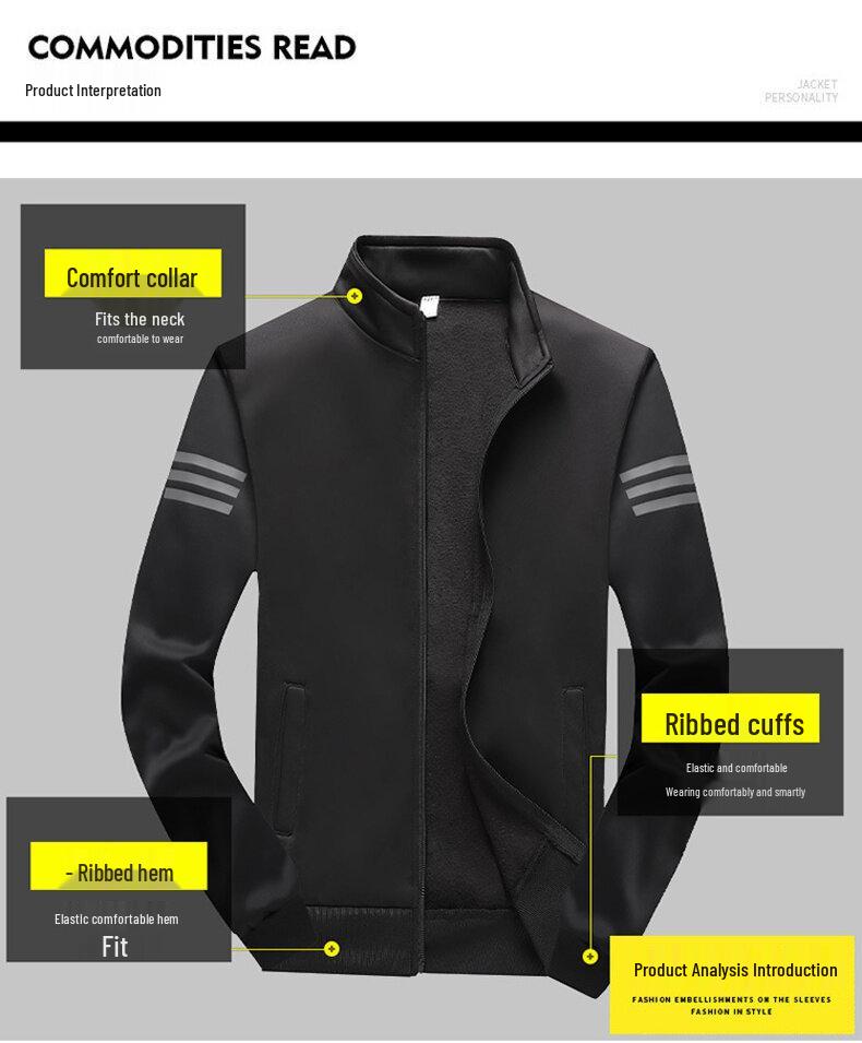 Men's Spring/Autumn Three-Piece Running Suit: Cardigan & Long Pants for Middle-Aged & Elderly Casual Wear