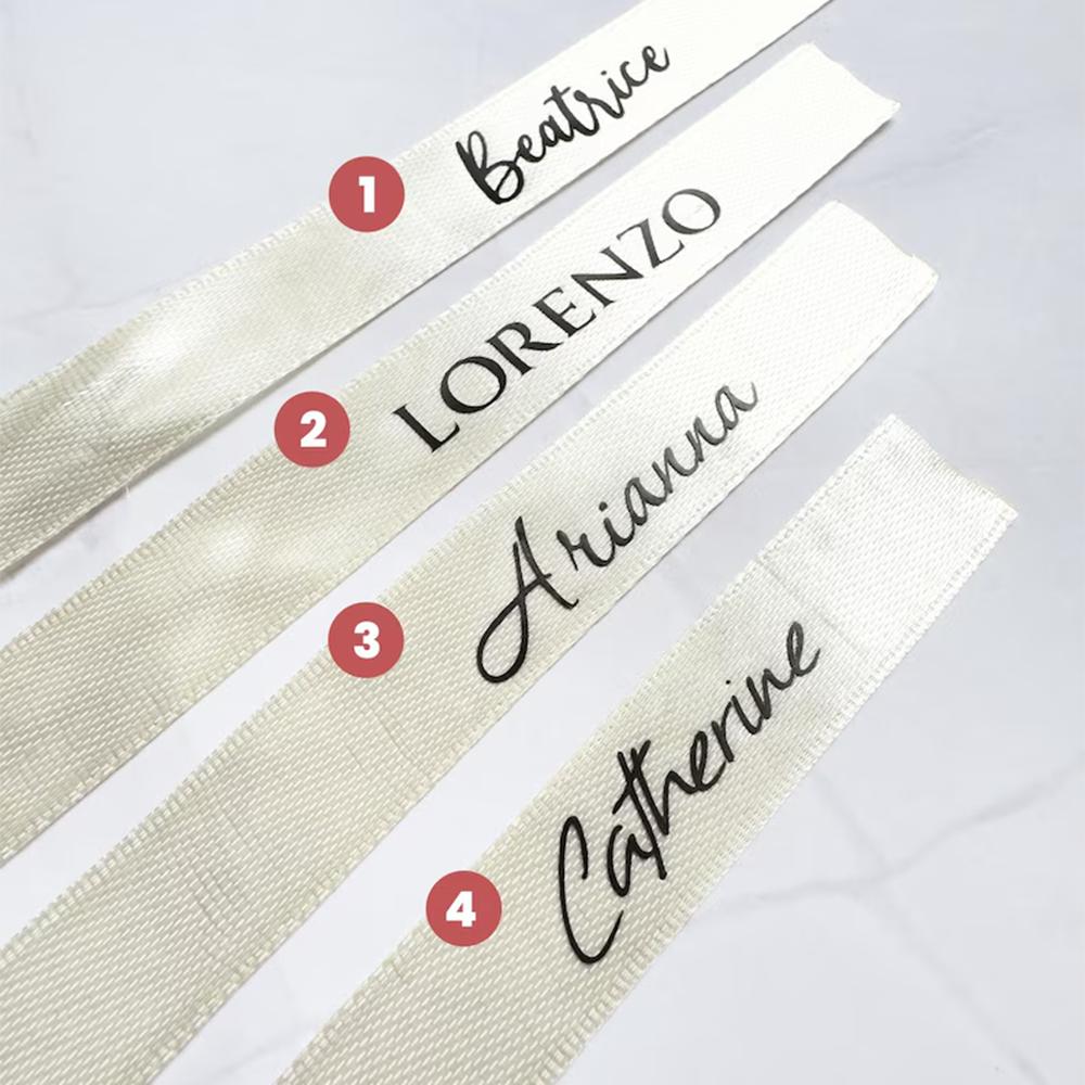 Personalized 4Pcs Stemware Ribbon Bachelorette Party Champagne Satin Ribbon Name Placeholder Wedding Favor Bridal Shower Gift