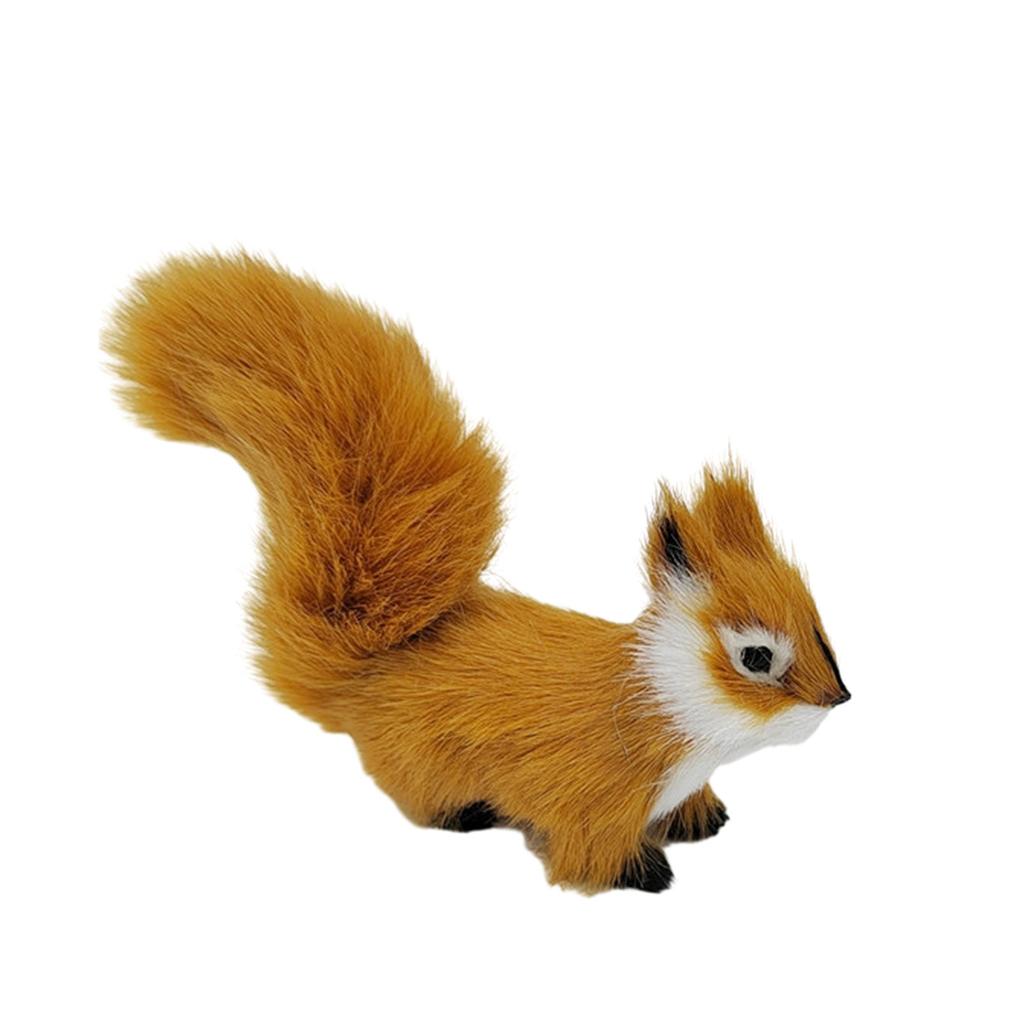 Simulated Plush Squirrels Stuffed Plush Figure Artificial Fake Animal Tree Ornaments Lovely Accent for Home Display