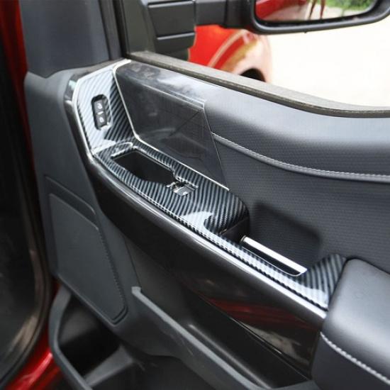 Interieur Türfenster Schalter Blende Zierleiste im Kohlefaser-Stil für Ford F-150