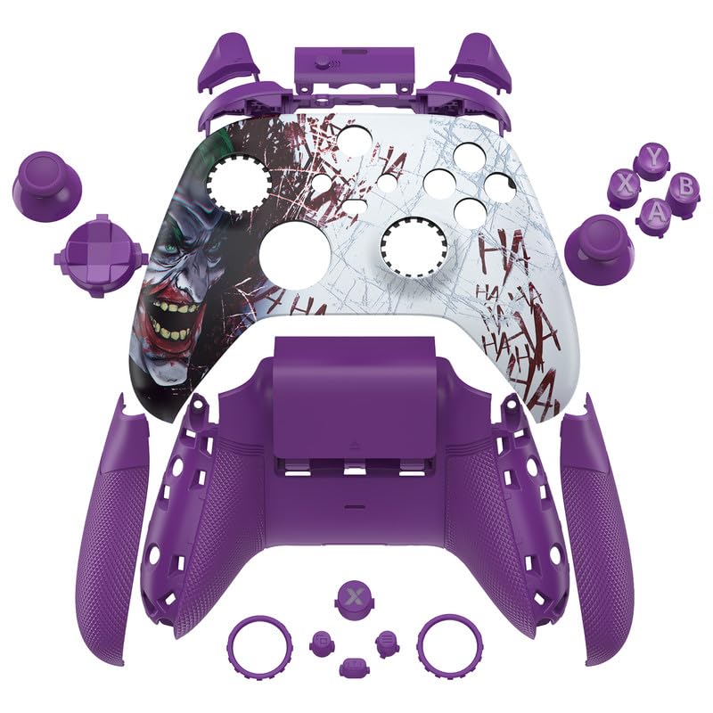 The eXtremeRate ASR Circle Ring Full Shell Button Kit Is Compatible with Xbox Core Controllers and Features a 3D Diamond Pattern Soft Rubber Grip and