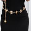 Atmospheric Metal Sunflower Tassel Waist Chain Women'S Adjustable Dress Waist Accessories Multi-Layer Premium Chain Belt
