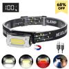 Mini 6 LED Headlamp Clip On Cap Hat Light Head Torch Fishing Camping Lamp USB Rechargeable Head Lamp Portable Lighting Headlight